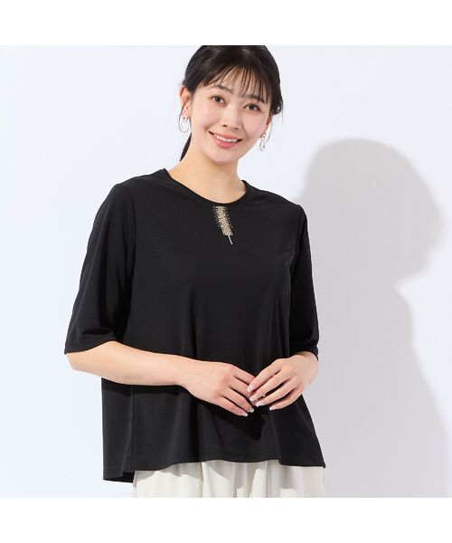 missel / ミゼール カットソー | 【洗える・日本製・L～4Lサイズ】襟刺繍カットソー | 詳細9