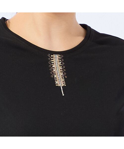 missel / ミゼール カットソー | 【洗える・日本製・L～4Lサイズ】襟刺繍カットソー | 詳細10