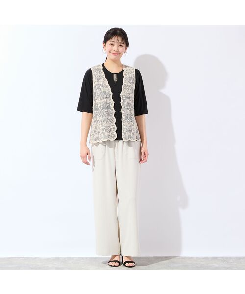 missel / ミゼール カットソー | 【洗える・日本製・L～4Lサイズ】襟刺繍カットソー | 詳細14