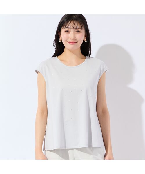 missel / ミゼール タンクトップ | 【洗える・L～4Lサイズ】ラインストーンつきノースリーブトップス | 詳細2