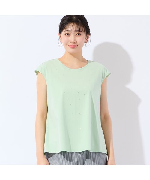 missel / ミゼール タンクトップ | 【洗える・L～4Lサイズ】ラインストーンつきノースリーブトップス | 詳細12
