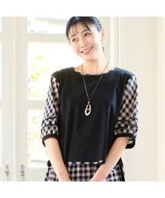 missel / ミゼール シャツ・ブラウス | 【洗える・セットアップ可・L～4Lサイズ】袖ギンガムブラウス