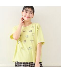 【洗える・日本製・L～4Lサイズ】フルーツ刺繍Tシャツ