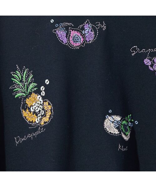 missel / ミゼール カットソー | 【洗える・日本製・L~4Lサイズ】フルーツ刺繍Tシャツ | 詳細2