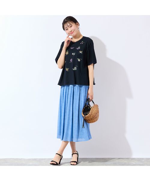 missel / ミゼール カットソー | 【洗える・日本製・L~4Lサイズ】フルーツ刺繍Tシャツ | 詳細5