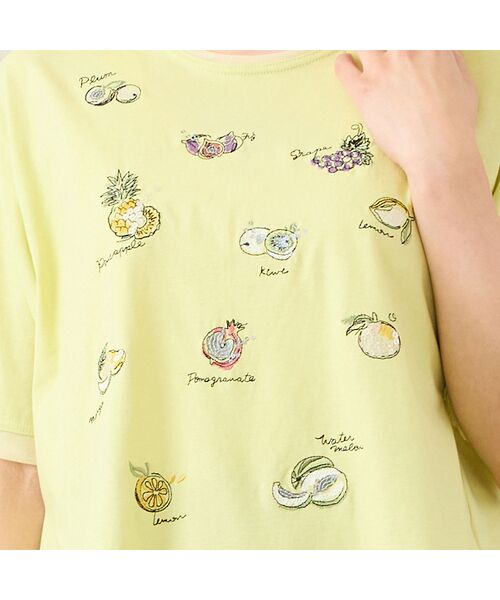 missel / ミゼール カットソー | 【洗える・日本製・L~4Lサイズ】フルーツ刺繍Tシャツ | 詳細7
