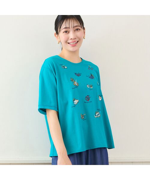 missel / ミゼール カットソー | 【洗える・日本製・L~4Lサイズ】フルーツ刺繍Tシャツ | 詳細13