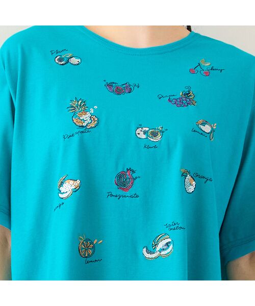 missel / ミゼール カットソー | 【洗える・日本製・L~4Lサイズ】フルーツ刺繍Tシャツ | 詳細14