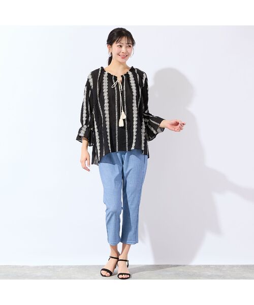 missel / ミゼール その他パンツ | 【洗える・接触冷感・日本製・L~4Lサイズ】デニム柄スリムパンツ | 詳細15