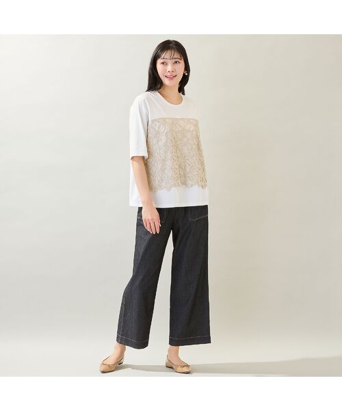 missel / ミゼール カットソー | 【洗える・M~3Lサイズ】レースレイヤードTシャツ | 詳細5