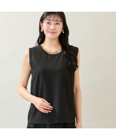 missel / ミゼール タンクトップ | 【洗える・M～3Lサイズ】グリッターニットタンクトップ