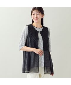 missel / ミゼール ベスト | 【洗える・アンサンブル可・L～4Lサイズ】サークルレース×チュールジレ