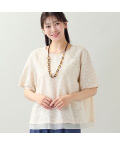 missel / ミゼール シャツ・ブラウス | 【洗える・日本製・L～3Lサイズ】綿麻刺繍入りブラウス