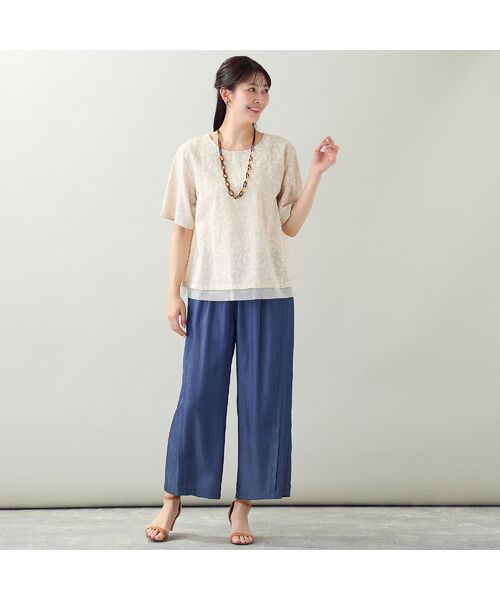 missel / ミゼール シャツ・ブラウス | 【洗える・日本製・L~3Lサイズ】綿麻刺繍入りブラウス | 詳細7