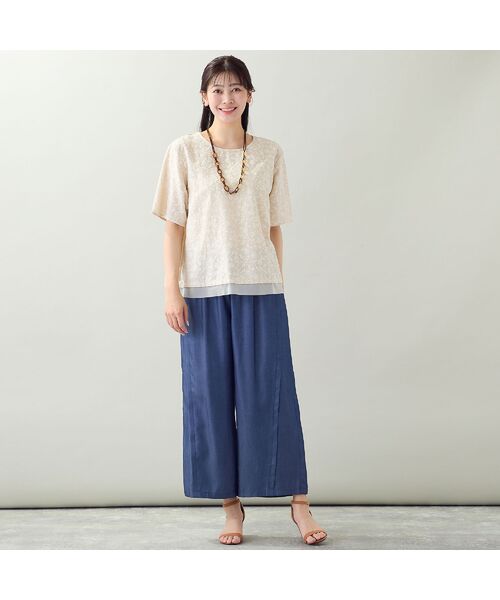 missel / ミゼール シャツ・ブラウス | 【洗える・日本製・L~3Lサイズ】綿麻刺繍入りブラウス | 詳細9