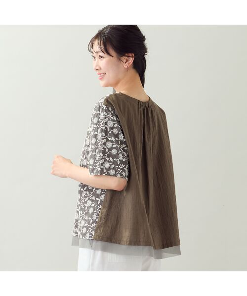 missel / ミゼール シャツ・ブラウス | 【洗える・日本製・L~3Lサイズ】綿麻刺繍入りブラウス | 詳細2