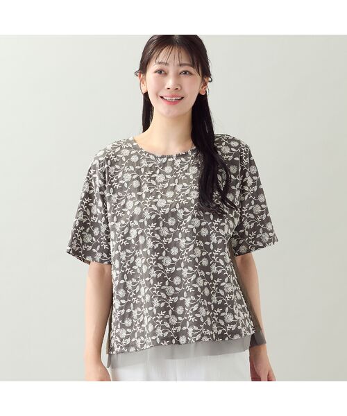 missel / ミゼール シャツ・ブラウス | 【洗える・日本製・L~3Lサイズ】綿麻刺繍入りブラウス | 詳細3
