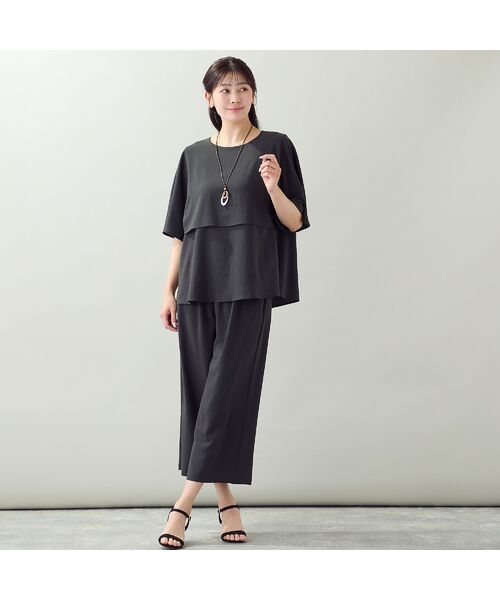 missel / ミゼール シャツ・ブラウス | 【洗える・ストレッチ・セットアップ可・3Lサイズあり】ケープ風ブラウス | 詳細4