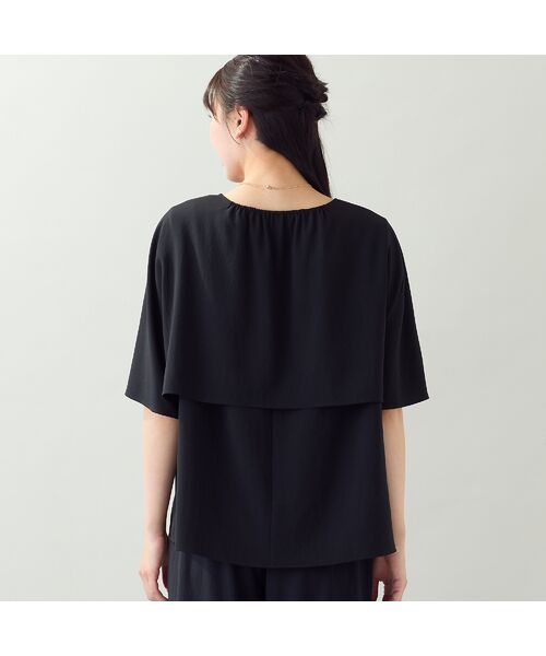 missel / ミゼール シャツ・ブラウス | 【洗える・ストレッチ・セットアップ可・3Lサイズあり】ケープ風ブラウス | 詳細7