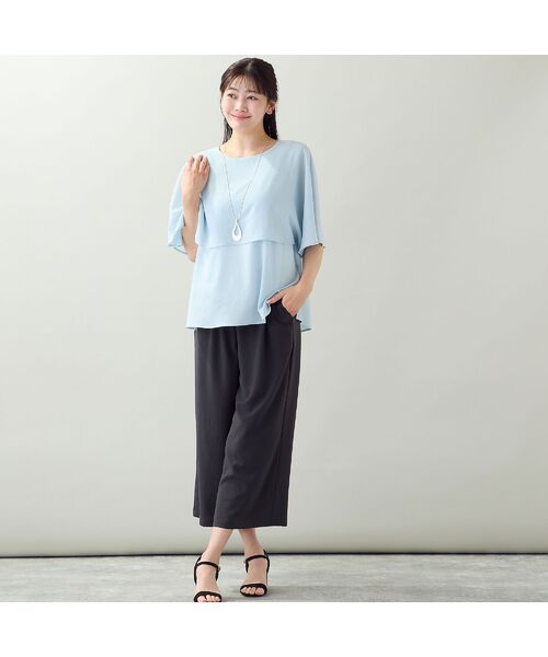 missel / ミゼール シャツ・ブラウス | 【洗える・ストレッチ・セットアップ可・3Lサイズあり】ケープ風ブラウス | 詳細14