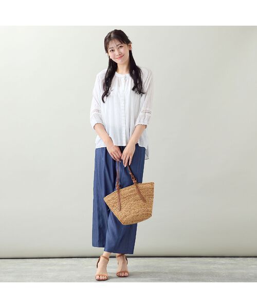 missel / ミゼール シャツ・ブラウス | 【EC＆一部店舗限定・洗える・3Lサイズあり】シャーリングストライプブラウス | 詳細4