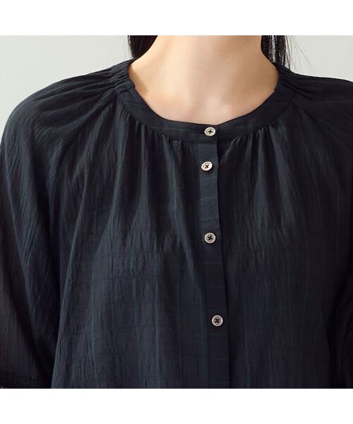 missel / ミゼール シャツ・ブラウス | 【EC＆一部店舗限定・洗える・3Lサイズあり】シャーリングストライプブラウス | 詳細6