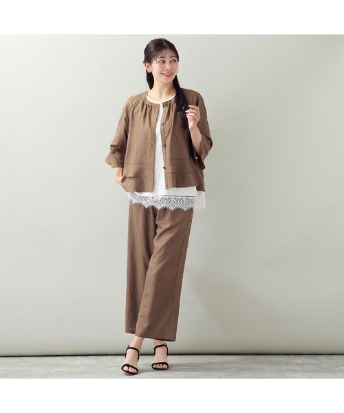 missel / ミゼール ショート・ハーフ・半端丈パンツ | 【洗える・セットアップ可・L～3Lサイズ】イージーワイドクロップドパンツ | 詳細7