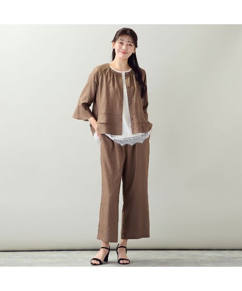 missel / ミゼール ショート・ハーフ・半端丈パンツ | 【洗える・セットアップ可・L～3Lサイズ】イージーワイドクロップドパンツ | 詳細9
