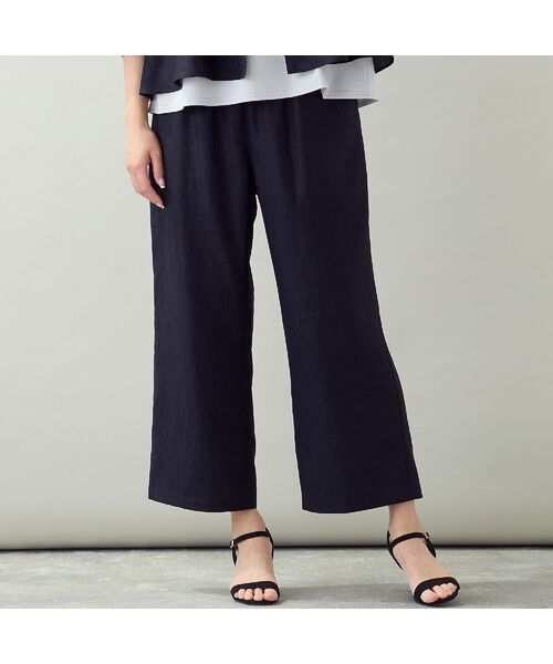 missel / ミゼール ショート・ハーフ・半端丈パンツ | 【洗える・セットアップ可・L～3Lサイズ】イージーワイドクロップドパンツ（ダークブルー）
