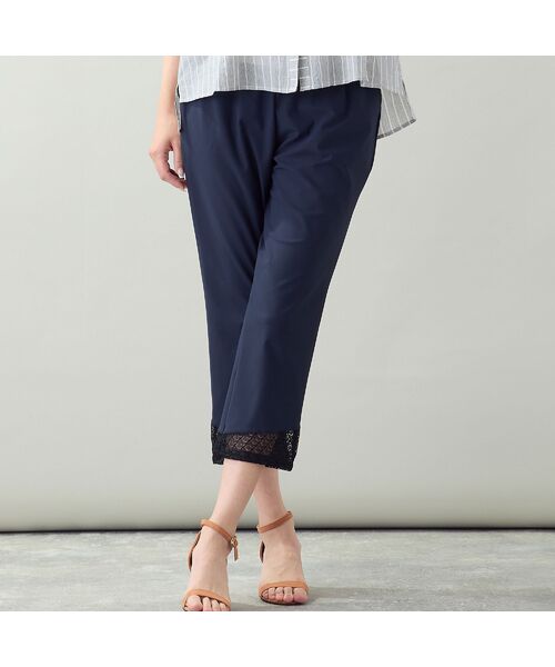 missel / ミゼール ショート・ハーフ・半端丈パンツ | 【洗える・吸水速乾・消臭機能・L~4Lサイズ】レースヘムクロップドパンツ | 詳細6