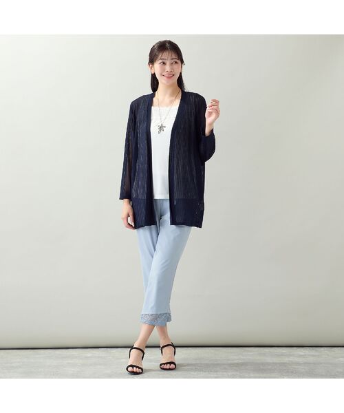 missel / ミゼール ショート・ハーフ・半端丈パンツ | 【洗える・吸水速乾・消臭機能・L~4Lサイズ】レースヘムクロップドパンツ | 詳細14