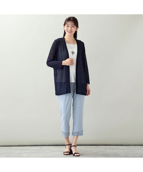 missel / ミゼール ショート・ハーフ・半端丈パンツ | 【洗える・吸水速乾・消臭機能・L~4Lサイズ】レースヘムクロップドパンツ | 詳細16