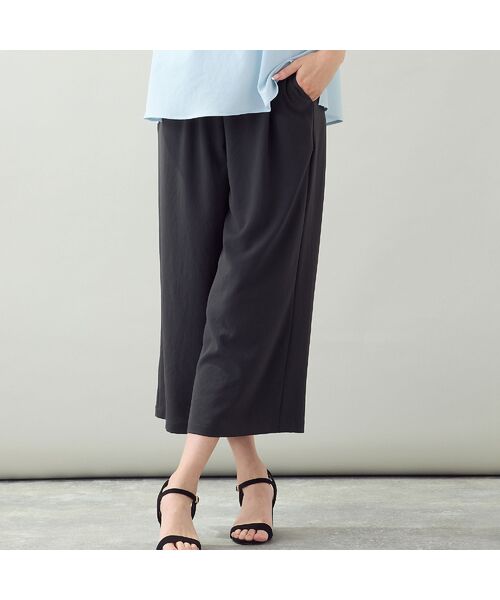 missel / ミゼール ショート・ハーフ・半端丈パンツ | 【洗える・ストレッチ・セットアップ可・L~4Lサイズ】ワイドクロップドパンツ | 詳細1
