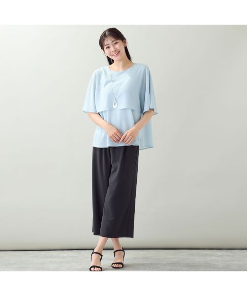 missel / ミゼール ショート・ハーフ・半端丈パンツ | 【洗える・ストレッチ・セットアップ可・L~4Lサイズ】ワイドクロップドパンツ | 詳細3