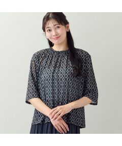 missel / ミゼール カットソー | 【洗える・L～4Lサイズ】シャーリング襟カットソー