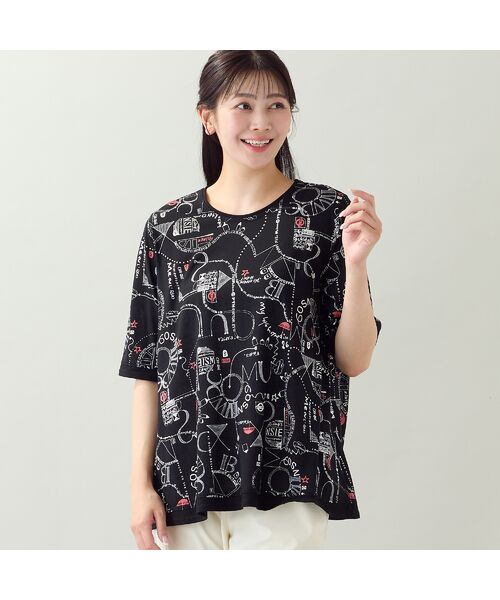 missel / ミゼール カットソー | 【EC＆一部店舗限定・洗える・L～3Lサイズ】地図柄コットンTシャツ | 詳細2