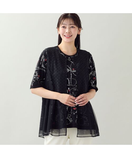 missel / ミゼール カットソー | 【EC＆一部店舗限定・洗える・L～3Lサイズ】地図柄コットンTシャツ | 詳細7