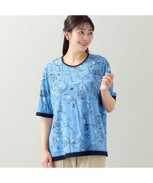 missel / ミゼール カットソー | 【EC＆一部店舗限定・洗える・L～3Lサイズ】地図柄コットンTシャツ | 詳細9