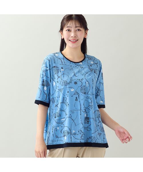 missel / ミゼール カットソー | 【EC＆一部店舗限定・洗える・L～3Lサイズ】地図柄コットンTシャツ | 詳細12