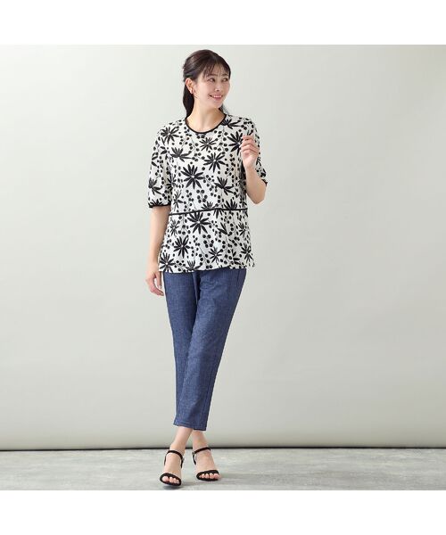 missel / ミゼール カットソー | 【EC&一部店舗限定・洗える・L~4Lサイズ】花と木の実柄カットソー | 詳細3