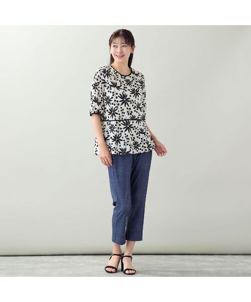 missel / ミゼール カットソー | 【EC&一部店舗限定・洗える・L~4Lサイズ】花と木の実柄カットソー | 詳細4