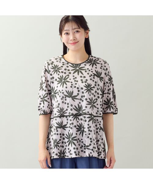 missel / ミゼール カットソー | 【EC&一部店舗限定・洗える・L~4Lサイズ】花と木の実柄カットソー | 詳細6