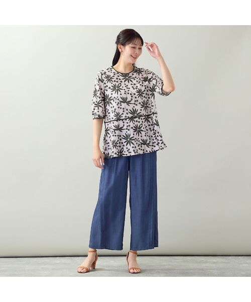missel / ミゼール カットソー | 【EC&一部店舗限定・洗える・L~4Lサイズ】花と木の実柄カットソー | 詳細9