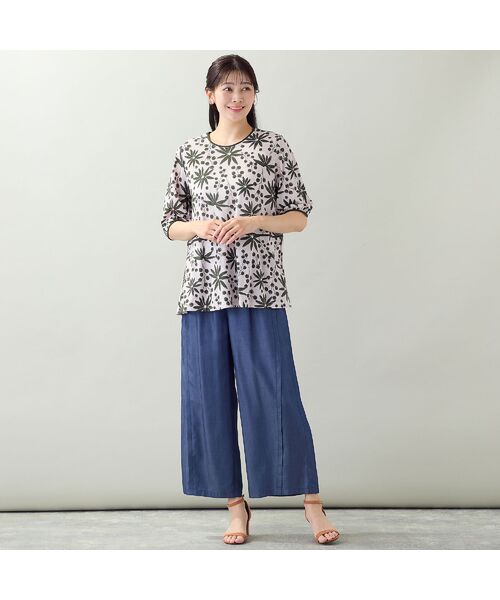 missel / ミゼール カットソー | 【EC&一部店舗限定・洗える・L~4Lサイズ】花と木の実柄カットソー | 詳細10