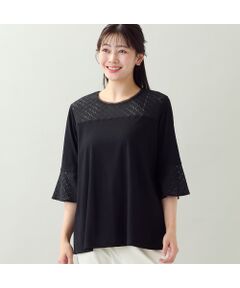 missel / ミゼール カットソー | 【洗える・アンサンブル可・L～4Lサイズ】サークルレースカットソー