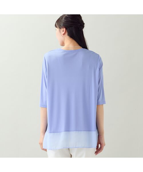 missel / ミゼール カットソー | 【限定カラーあり・洗える・日本製・L~4Lサイズ】ヘムシフォンAラインTシャツ | 詳細9