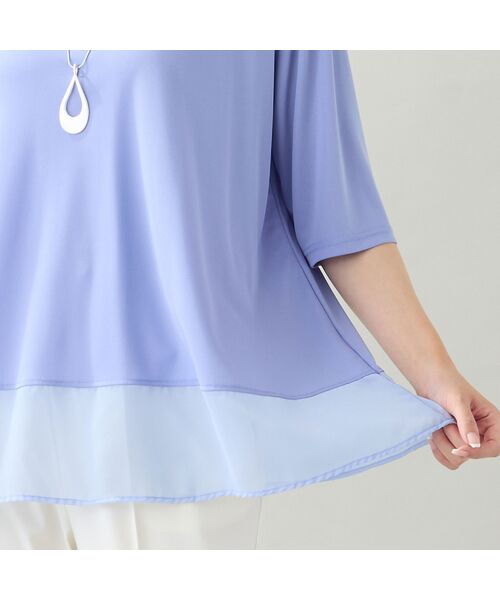 missel / ミゼール カットソー | 【限定カラーあり・洗える・日本製・L~4Lサイズ】ヘムシフォンAラインTシャツ | 詳細12