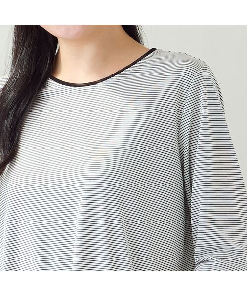 missel / ミゼール カットソー | 【洗える・日本製・L~4Lサイズ】お花刺繍入りボーダーTシャツ | 詳細4