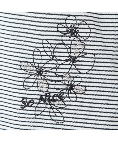 missel / ミゼール カットソー | 【洗える・日本製・L~4Lサイズ】お花刺繍入りボーダーTシャツ | 詳細5