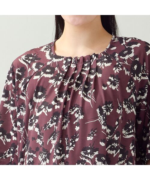 missel / ミゼール カットソー | 【洗える・L～3Lサイズ】シルエットフラワーTシャツ | 詳細3